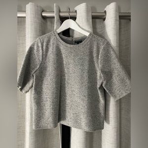 Theory Hesha B Felt knit wool zipper top